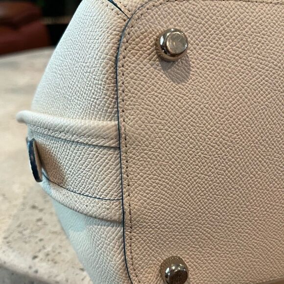 Coach ivory and blue shoulder purse leather - Picture 5 of 14